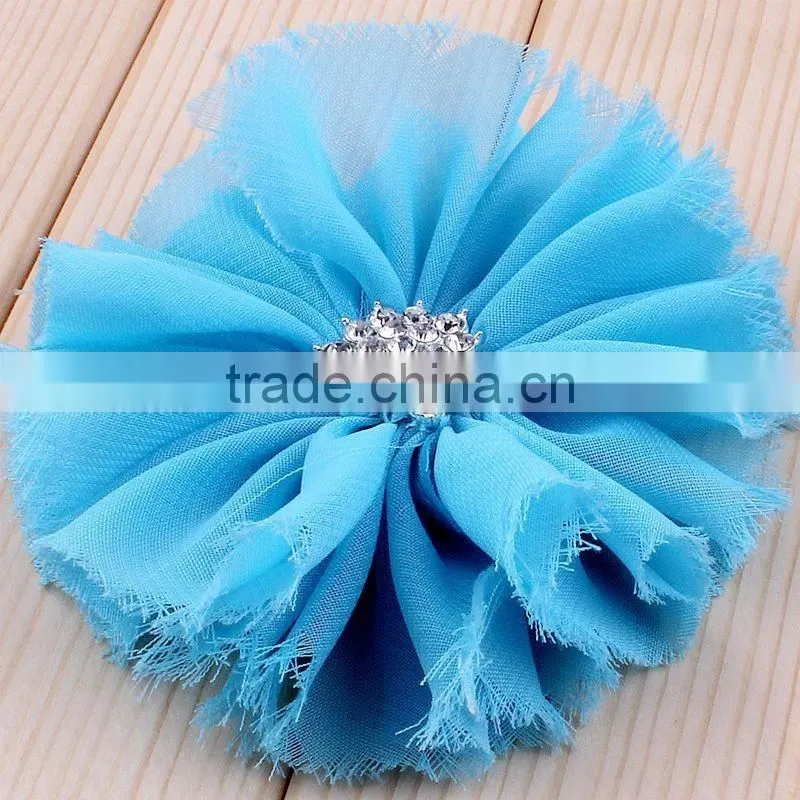 handmade shabby chiffon flower clip for kids hair accessories