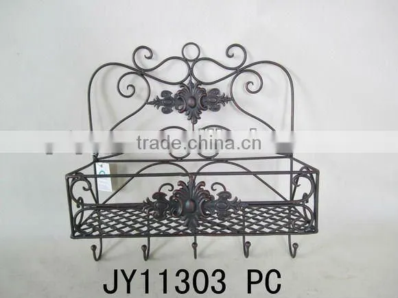 Decorative Metal Wall hook with wooden plague