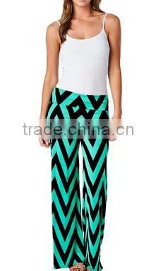 casual fat women loose black and white zigzag stripes high waist wide leg chevron palazzo pants