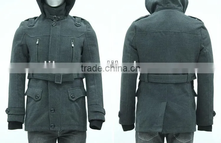 ALIKE men's hooded fake wool foldable windbreaker