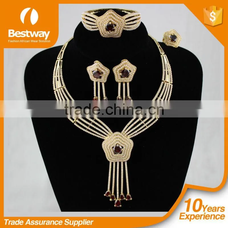 Custom Luxury African Bridal Beads Jewelry Set , Wedding Jewelry Set