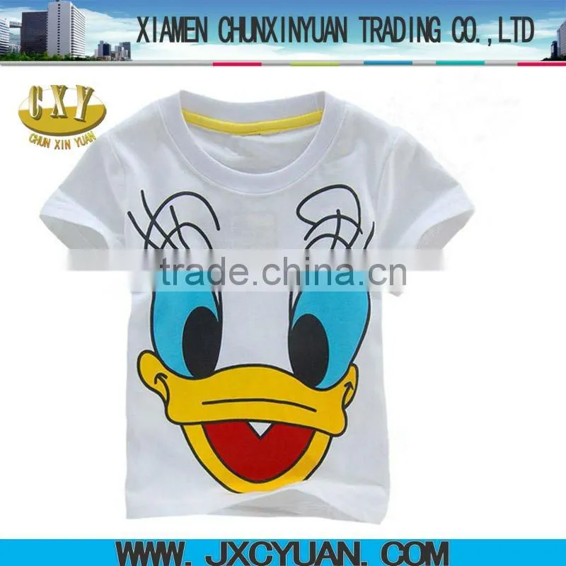 green children printing t shirts with cartoon printing