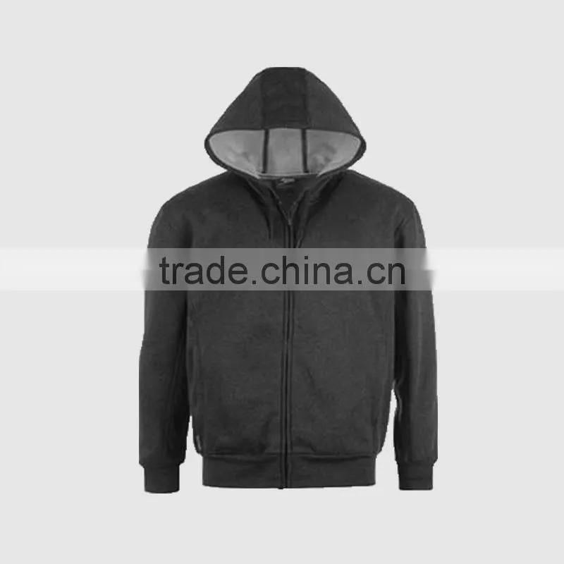 Men's Black Hoodies With Zip 100% Cotton