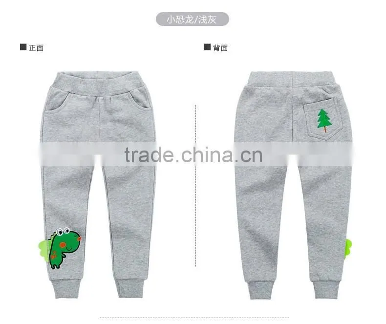 China Supplier Boy Trousers Wholesale100%Cotton Kids Wear Casual Children Embroidery Trouser Pants