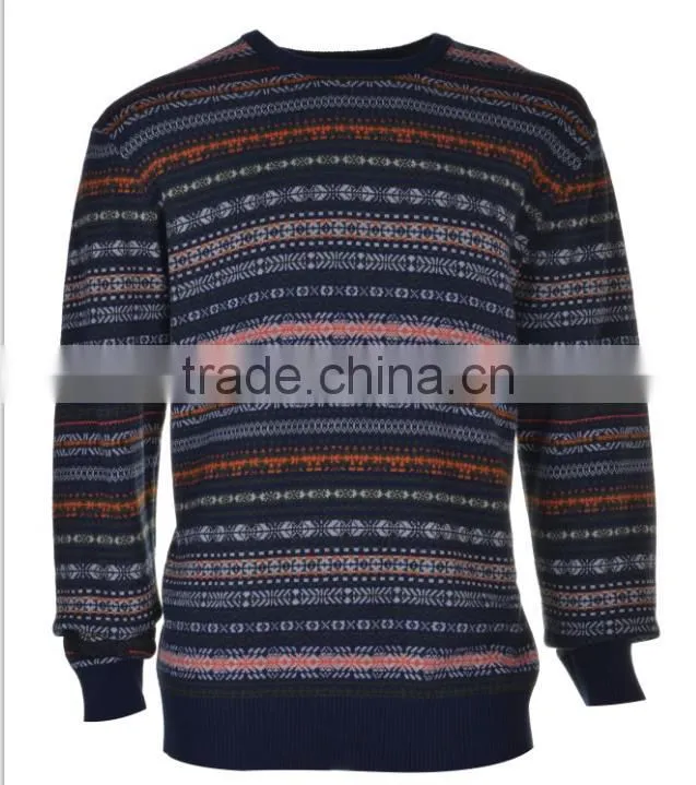 Latest yarn dyed mens sweaters handmade merino wool sweater