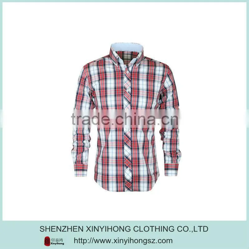 Natural Cotton With Spandex Plaid Casual Cheap Shirts For Men
