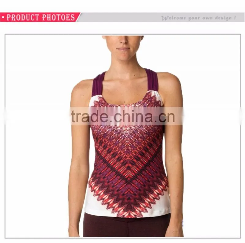 Latest Design Custom Fitness Printed Sexy Women Tank Top Yoga Sportswear