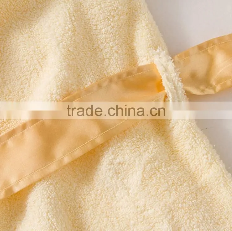 kid bathrobe hooded woven solid cotton terry