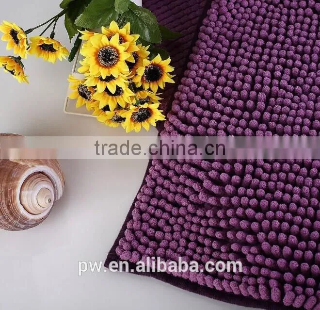 Soft and Elegant feels great on your feet Rich, plush and soft Highly absorbent chenille floor mat Colors stay beautiful