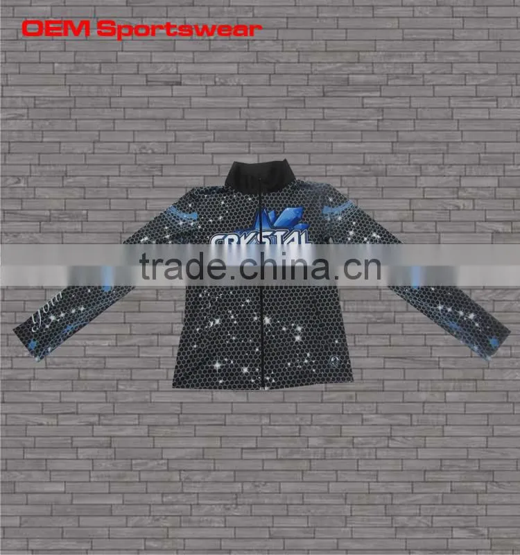 Black blue men sublimation winter jacket with pockets