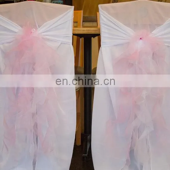 New Arrival Style White Chiffon Wedding Chair Cover Sashes