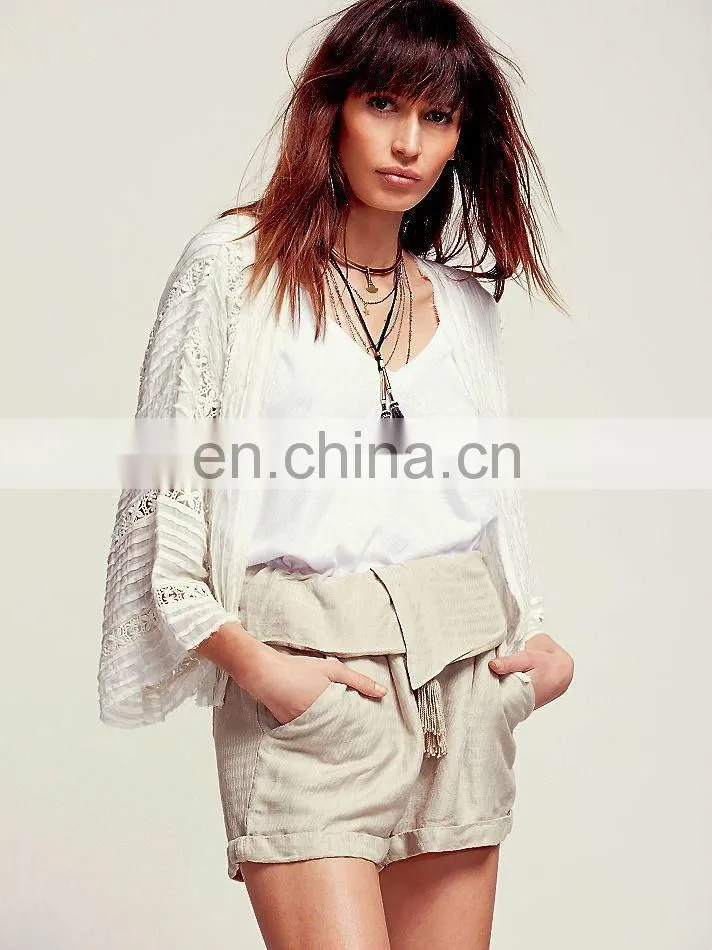 Lace inset ladies high quality kimono, pleated designer kimono