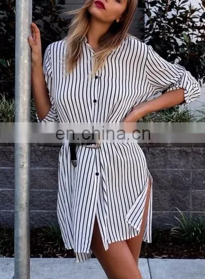 Casual designer women pinstripe shirt