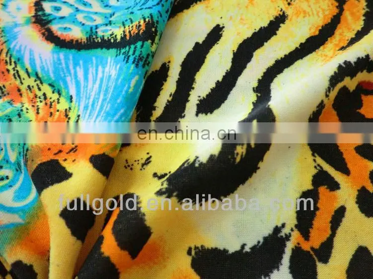 Knitted Digital Animal Print 100% Polyester FDY Jersey Fabric Four Ways Stretch Fabric For Dress