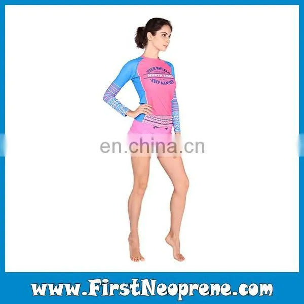 Pink Color Lovely Patterns UV Protection Rash Guard For Sale