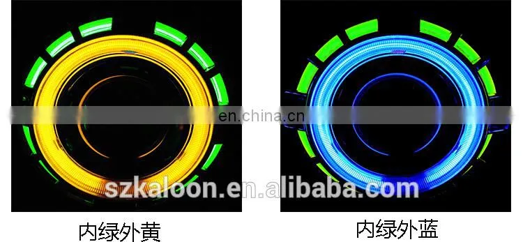 2.5" hid xenon halo projector headlights for h1 h4 h7 with ccfl angel eyes