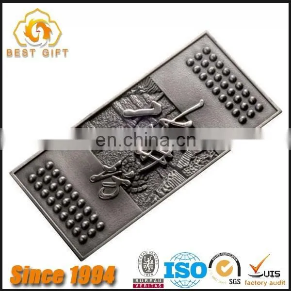 Custom Logo Design Antique Pewter Label For Brand Wine Bottles