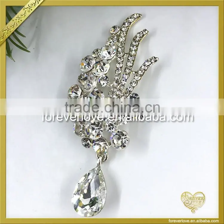 Elegant bridal bouquet decorative brooch pin korean crystal magnetic brooches FB-037