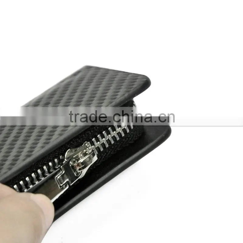 Wholesale Streamline Carbon Fiber Smooth Zipper Key Bag