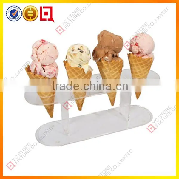 Clear acrylic ice cream cone display case