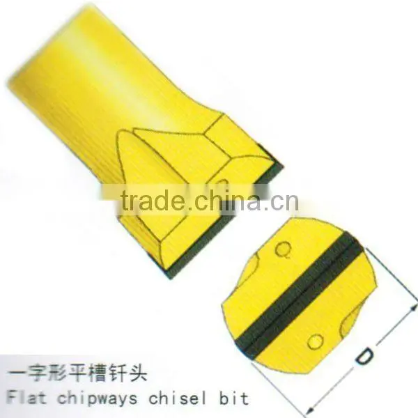 Flat chipways chisel bit
