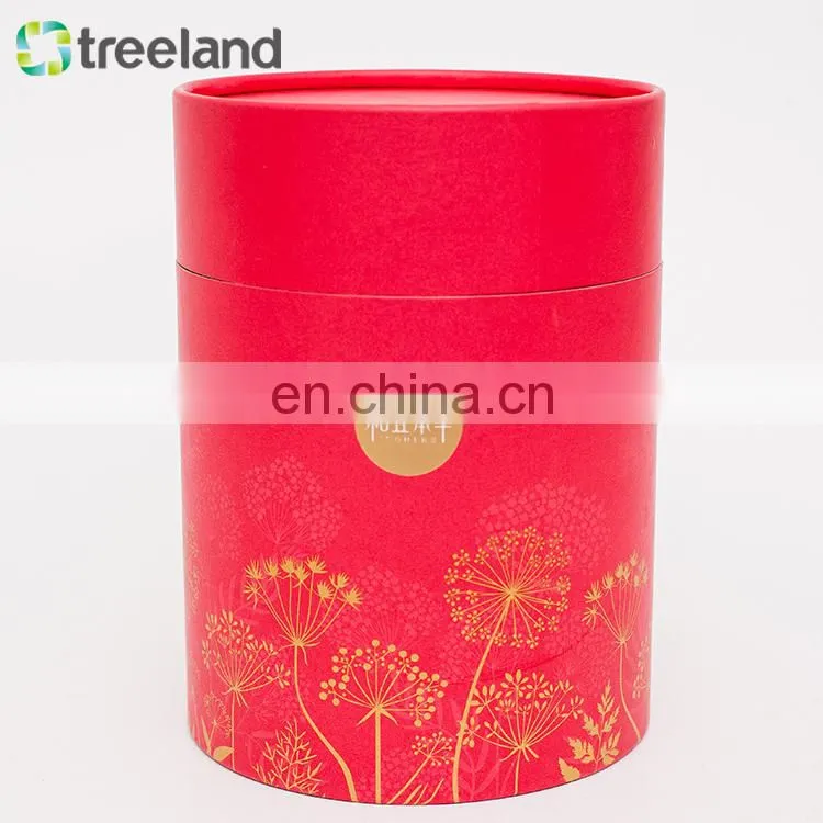 Biodegradable recycled printed paper skincare Beauty Sets Big Round Paper Boxes