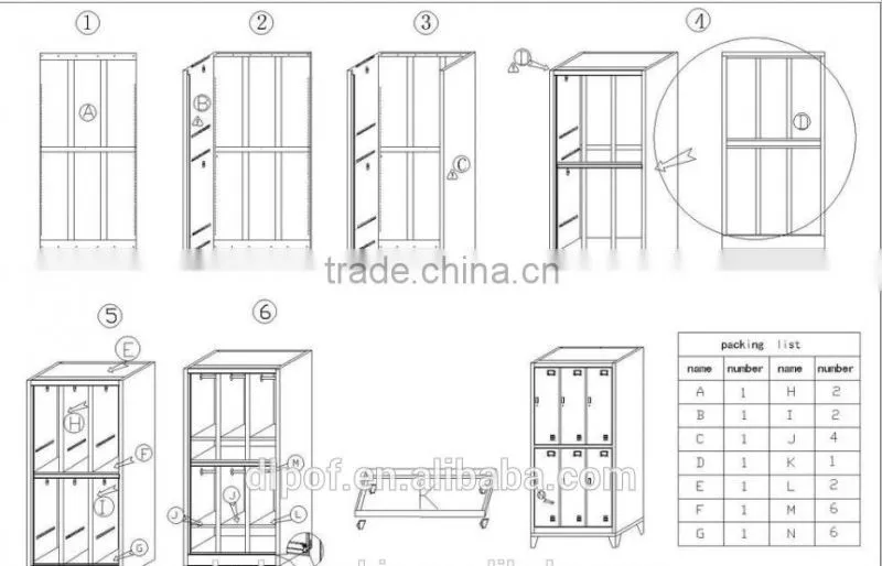 color 6 door steel cabinet 6 tie storage locker school customized locker