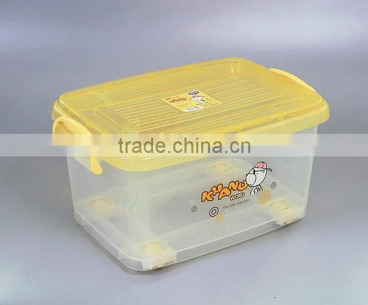 Multifunction Transparent Plastic Storage Box with Wheels and Lid