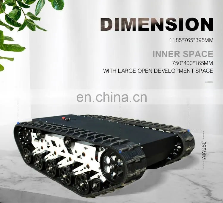 Outdoor Remote Controlling Mobile Rubber Robot Platform Tracked Vehicle