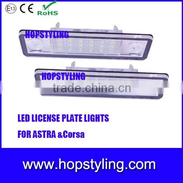 18 SMD Car LED license plate lamp for Opel Astra Corsa Auto LED Accessory number plate light