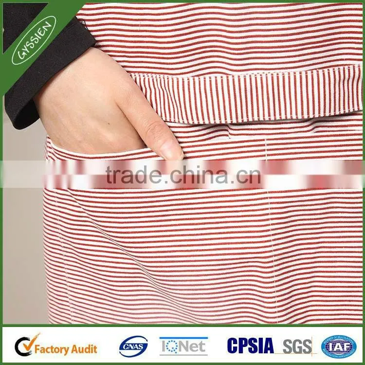 Stock wholesale stripe/custom reusable cooking apron,plastic apron with sleeves