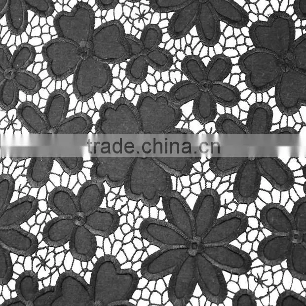 Economical custom design wholesale qmilch embroidery white lace fabric tops for women