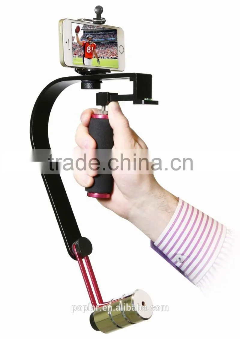 Poplar Video Stabilizer for GoPros, Smartphones, Cameras & Camcorders with Smartphone Holder & GoPros adapter,steadycam