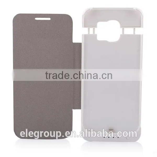 New Arrival 4200mah Full Capacity Power Case With Leather Cover For Samsung S6 External Battery Case