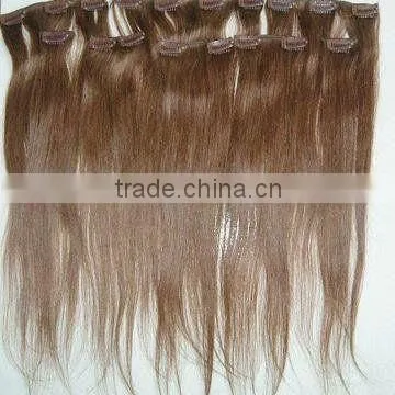 European 100% remy human hair,clip in hair extension