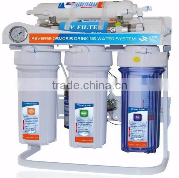 home pure drinking 5 stage reverse osmosis water filter system with UV lamp