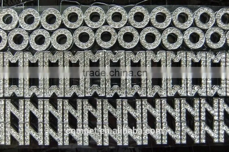10mm High Quality Czech Rhinestone Slide Alphabet Letters