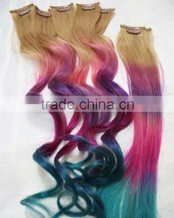 Colorful Natural Wavy Black Clip In Hair Extension Best Quality