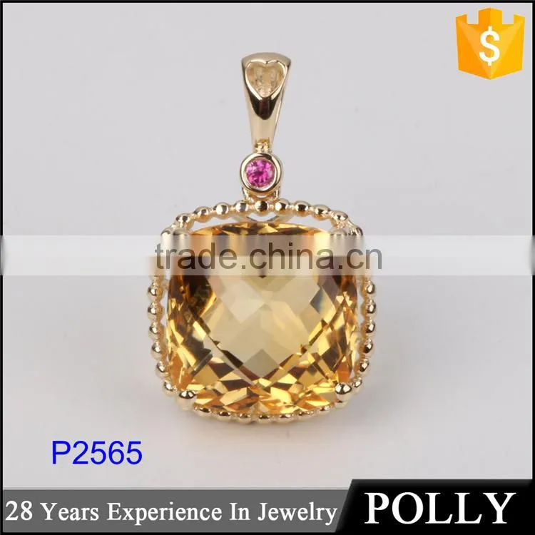Wholesale 10k gold gemstone engagement ring jewelry with citrine 2015 new design