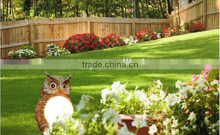Owl solar resin light led garden resin outdoor lights