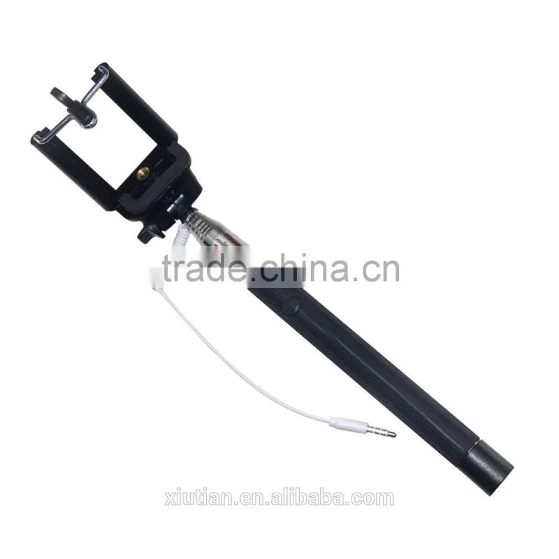 Good China supplier cable take pole selfie stick for iPhone and Andriod