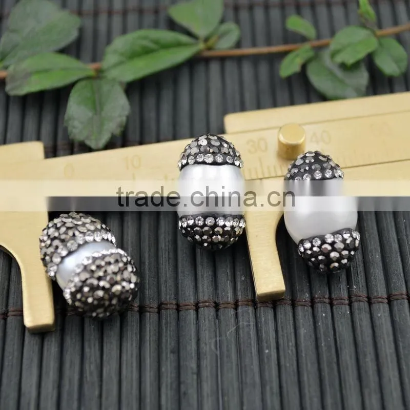 LFD-006B New Druzy Pearl Pave Rhinestone Connectors Spacer Beads Jewelry Finding