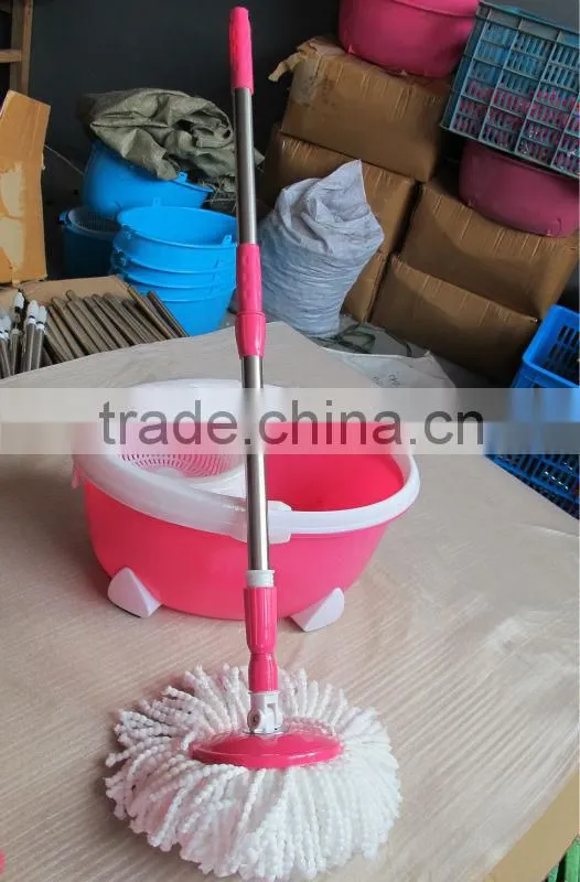 cheap plastic cleaning floor mop with steel basket QMK-505