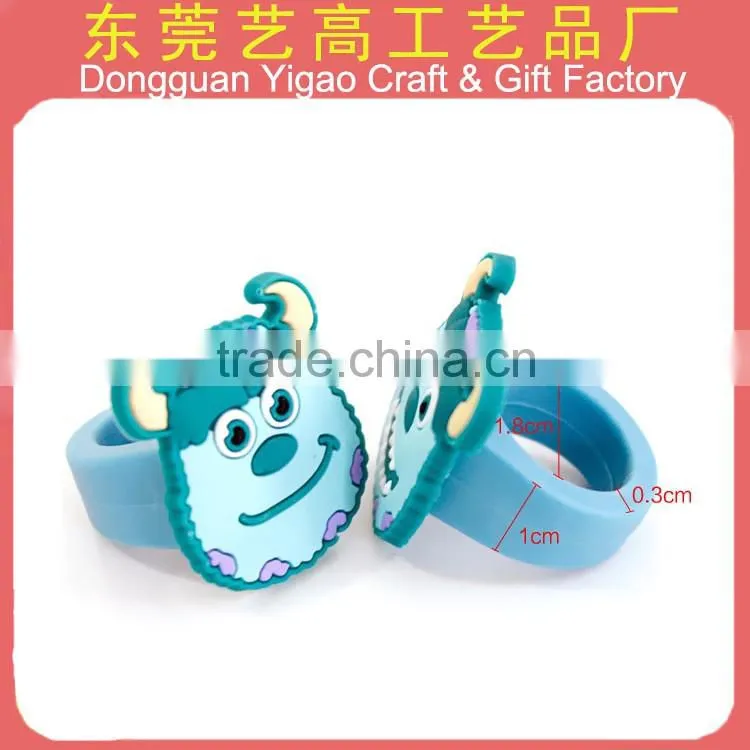 OEM plastic tiger finger ring, animal finger ring,PVC cartoon anime finger ring