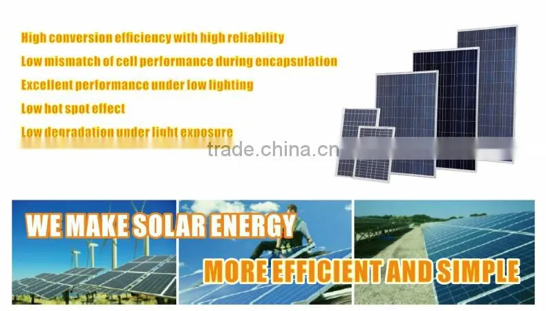 EverExceed High Quality Polycrystalline 300w Solar Panel made of Grade A solar cell with TUV/VDE/CE/IEC certificates