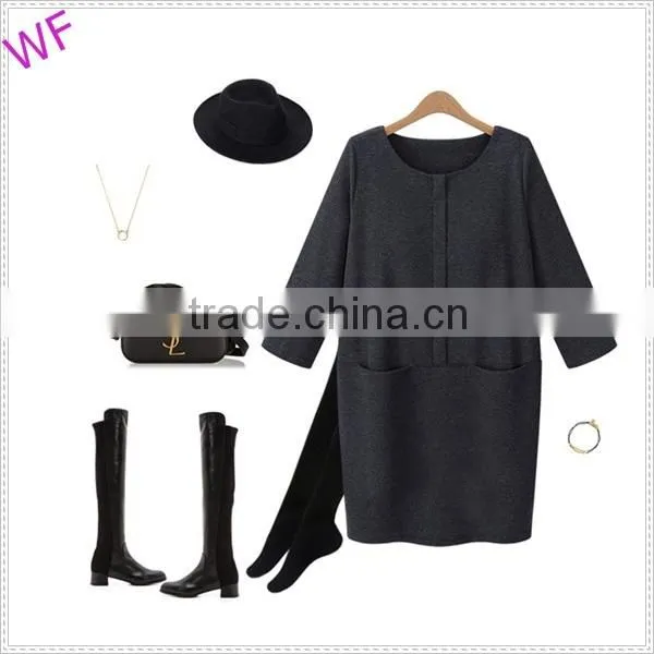 Casual Kint Sweater Dress Loose Design Dress