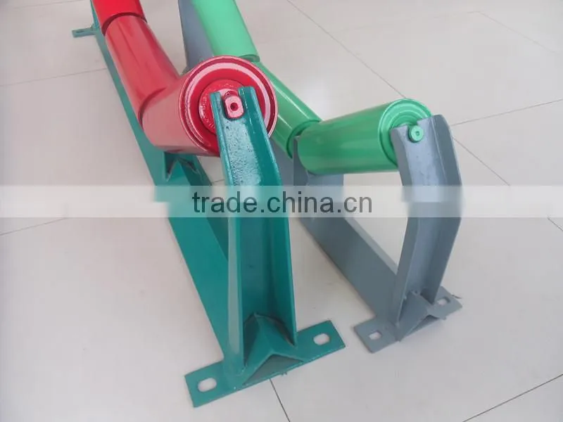 Three Roll Troughing Conveyor Idler Roller For Conveying Bulk Materials