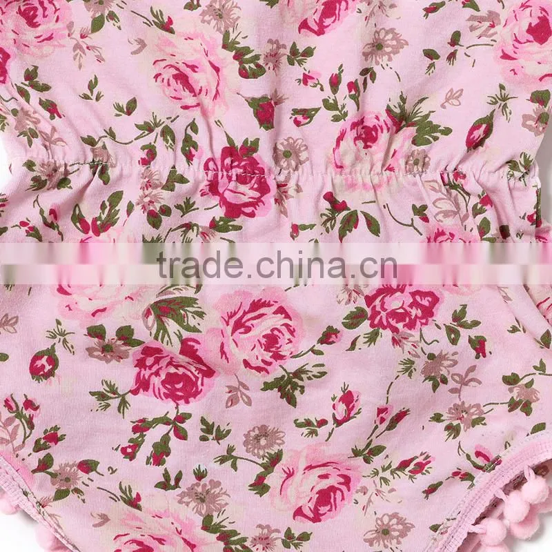 wholesale newborn baby romper flower cotton open crotch bodysuit infant clothing