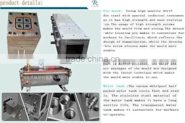 Wood Plastic Square Tube Extrusion Mould For Gazebo