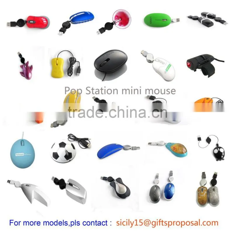 Rubber oil surface portable retractable mini mouse pantone color OK as promotional gift